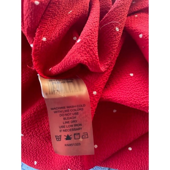 Vince Camuto Size X-Small Women's Short Sleeve Red Blouse - Picture 4 of 4